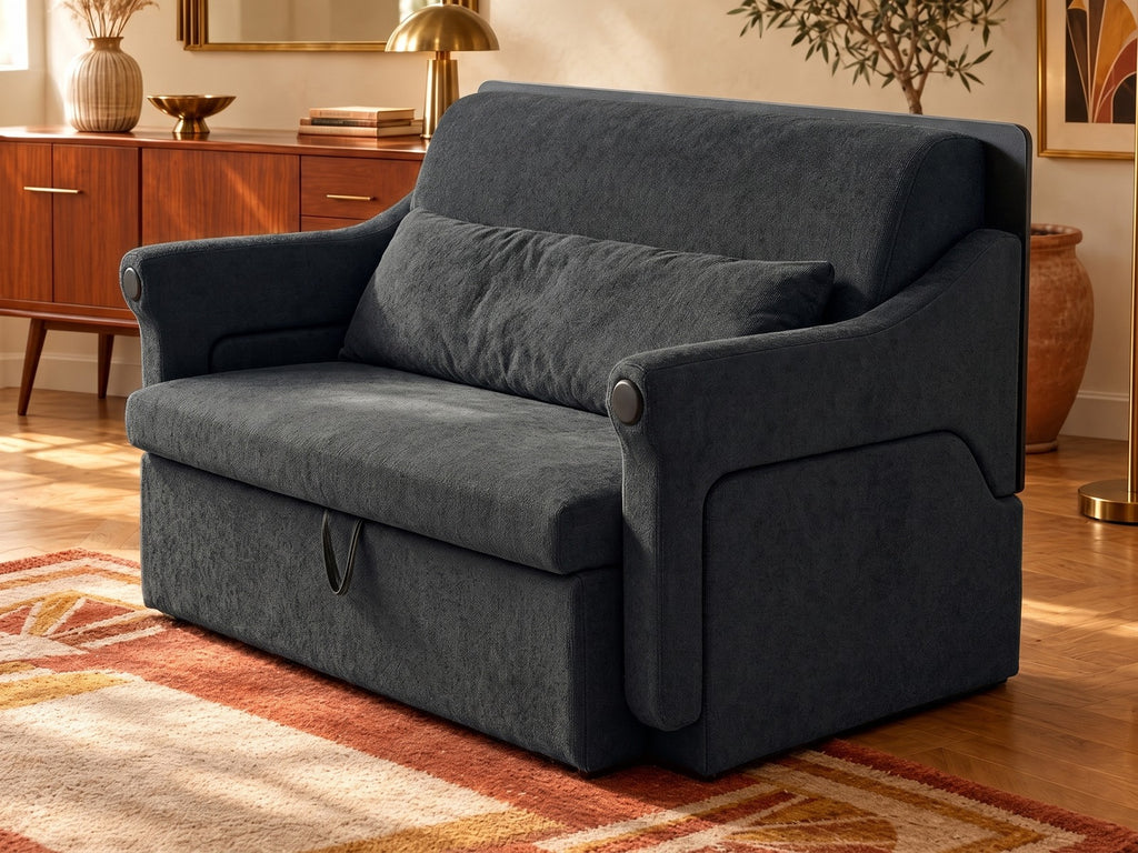 Trivelle tissu bouclé anthracite, mode fauteuil