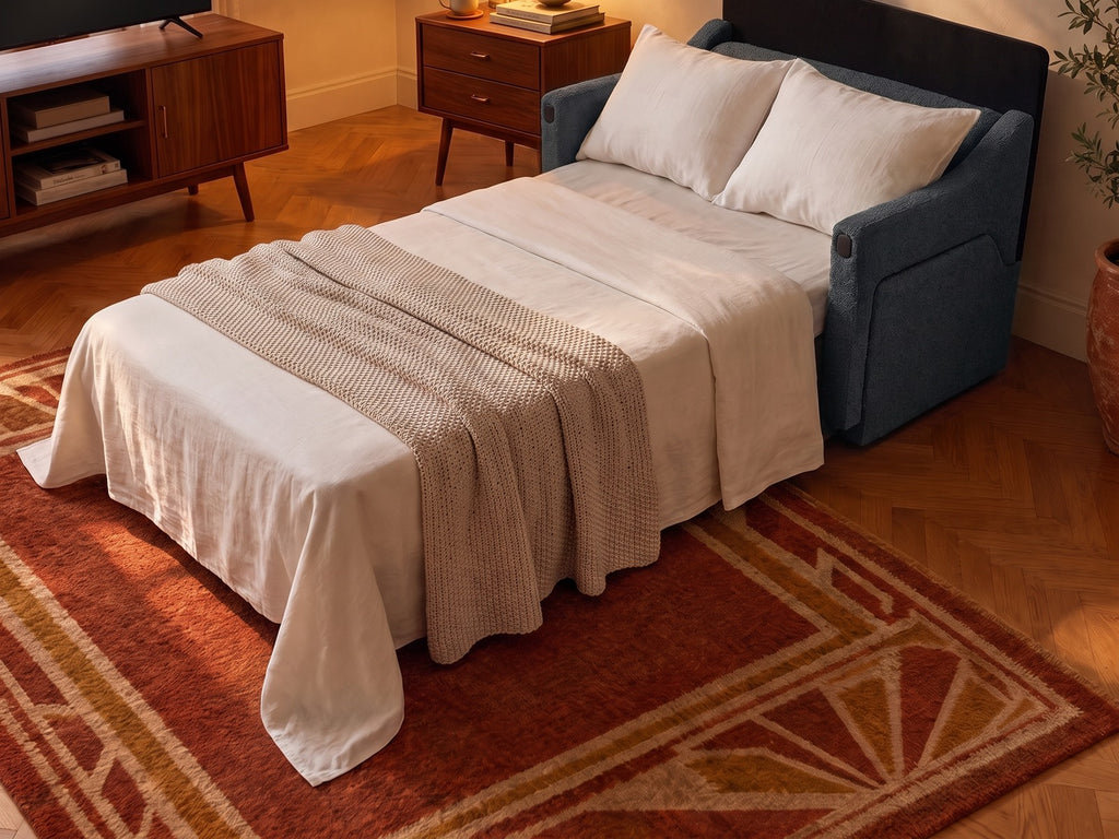 Trivelle tissu bouclé anthracite, mode lit