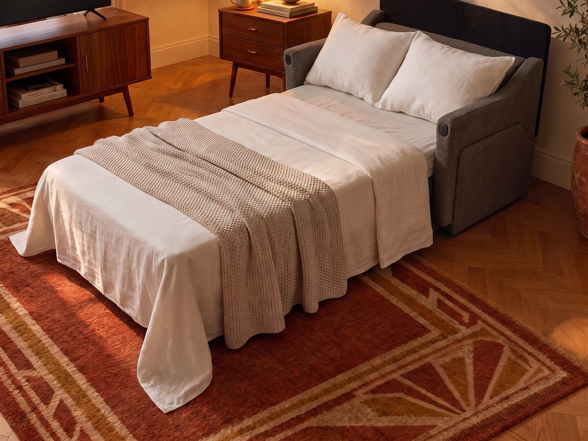 Trivelle tissu bouclé taupe, mode lit