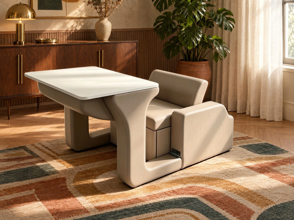 Trivelle simili cuir beige cappuccino, mode table