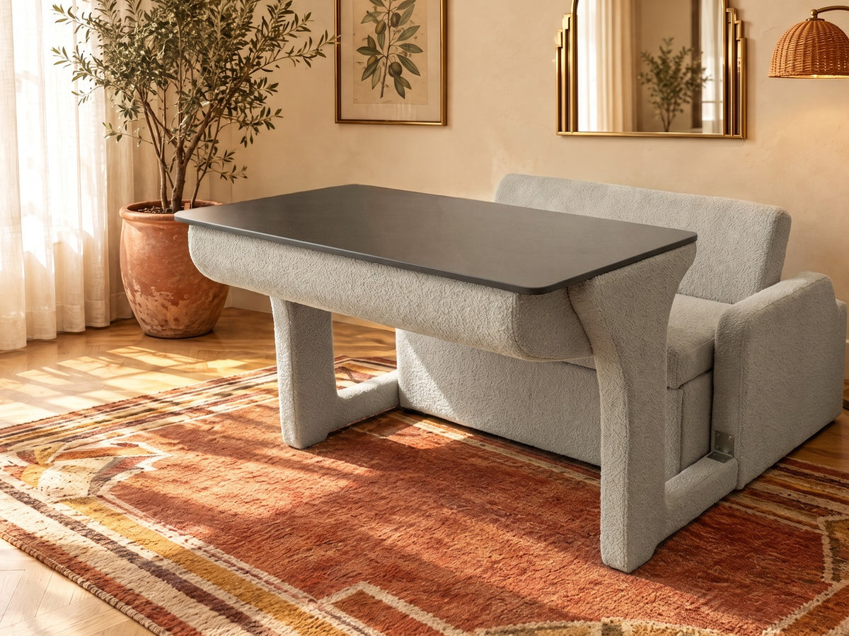 Trivelle tissu bouclé grège, mode bureau