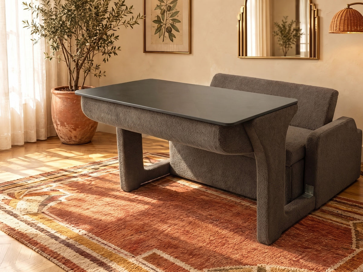 Trivelle tissu bouclé taupe, mode bureau