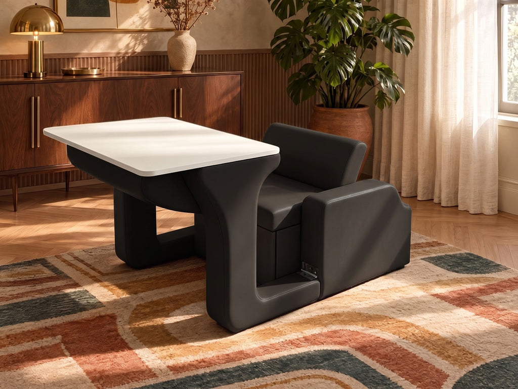 Trivelle simili cuir noir charbon, mode bureau
