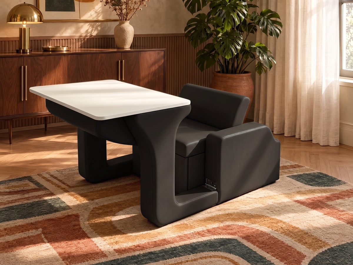 Trivelle simili cuir noir charbon, mode bureau
