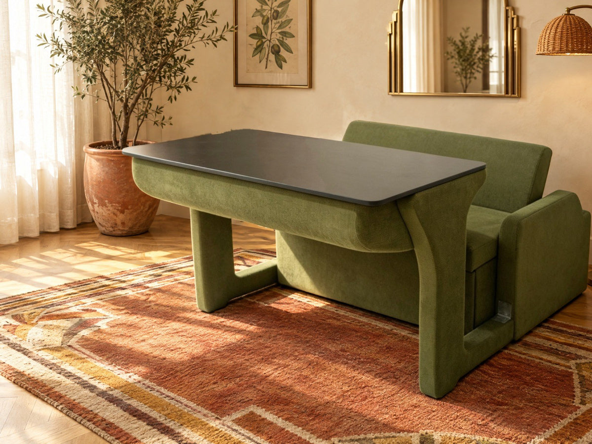 Trivelle tissu coton-lin vert olive, mode table